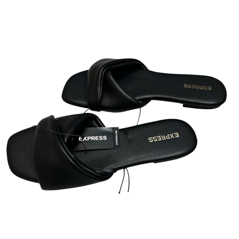 NWT Express Black Slide Sandals Minimalist Design size 6